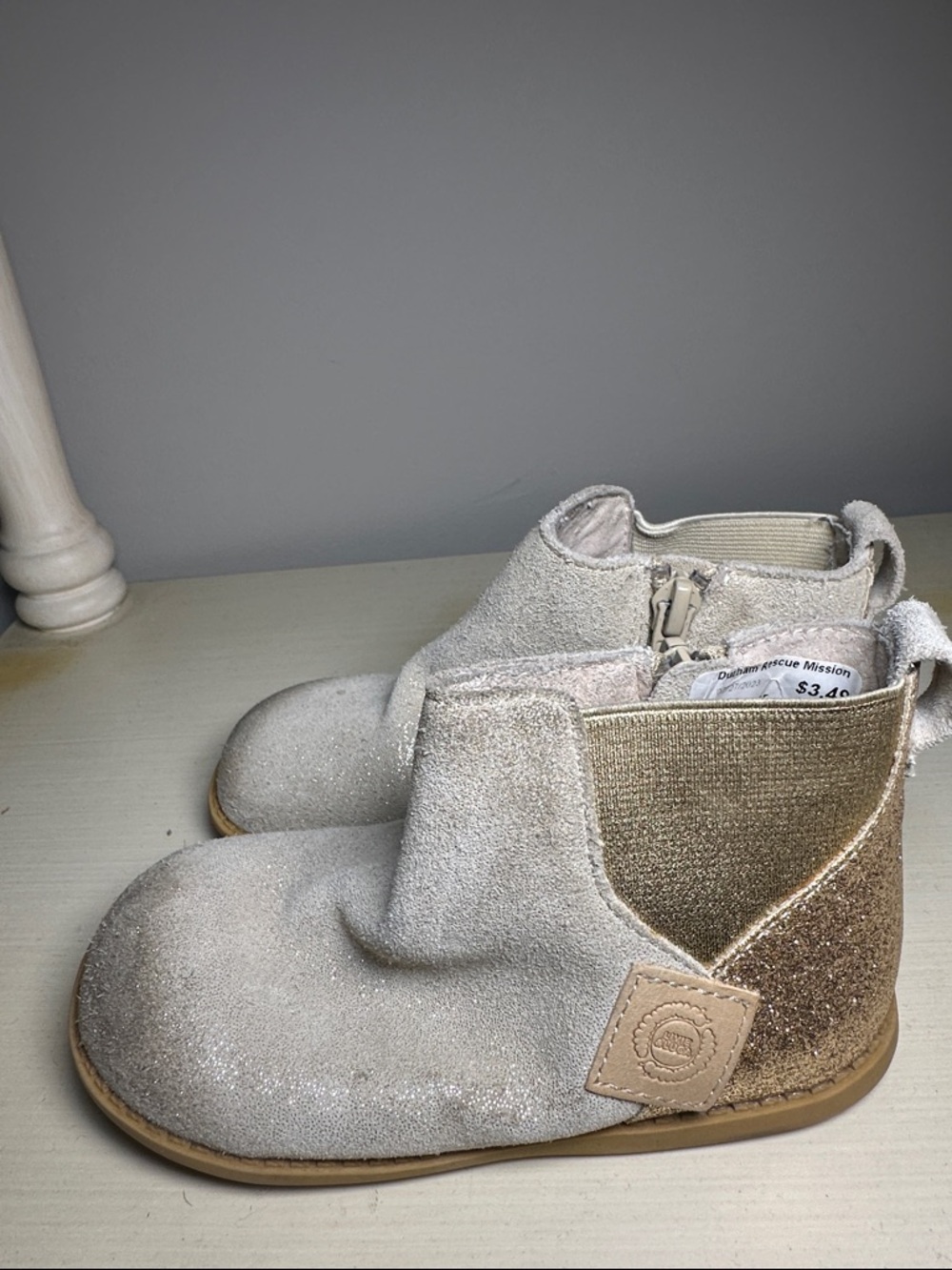 Livie & Luca Sparkle Light Grey Kids Ankle Boots